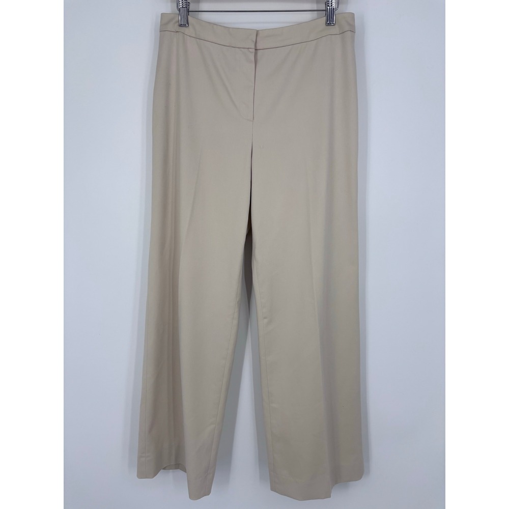 St. John Collection Beige Wide Leg Dress Pants Women 10 Work Career Professional